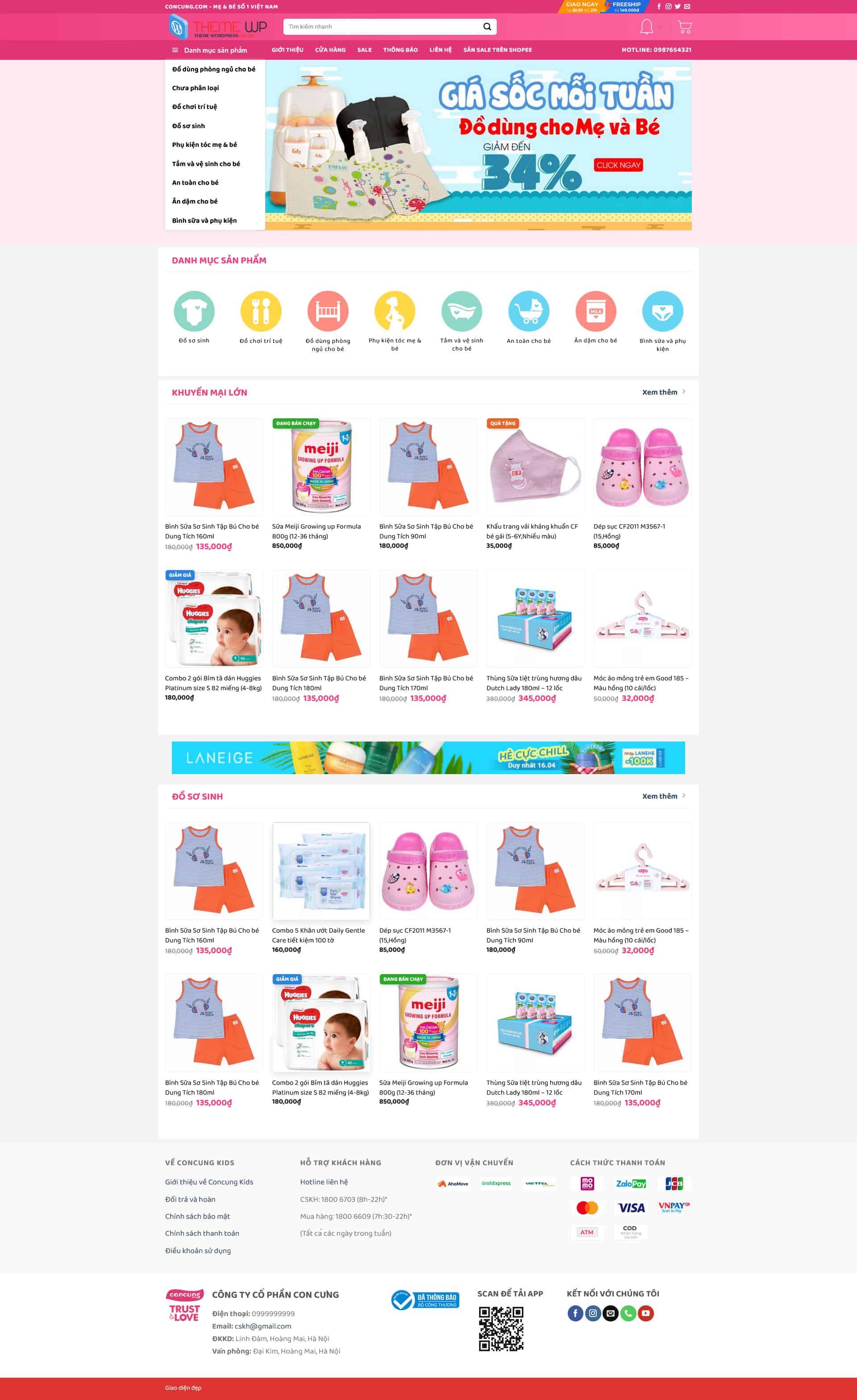 bachhoa4.mauthemewp.com Theme wordpress mẹ và bé