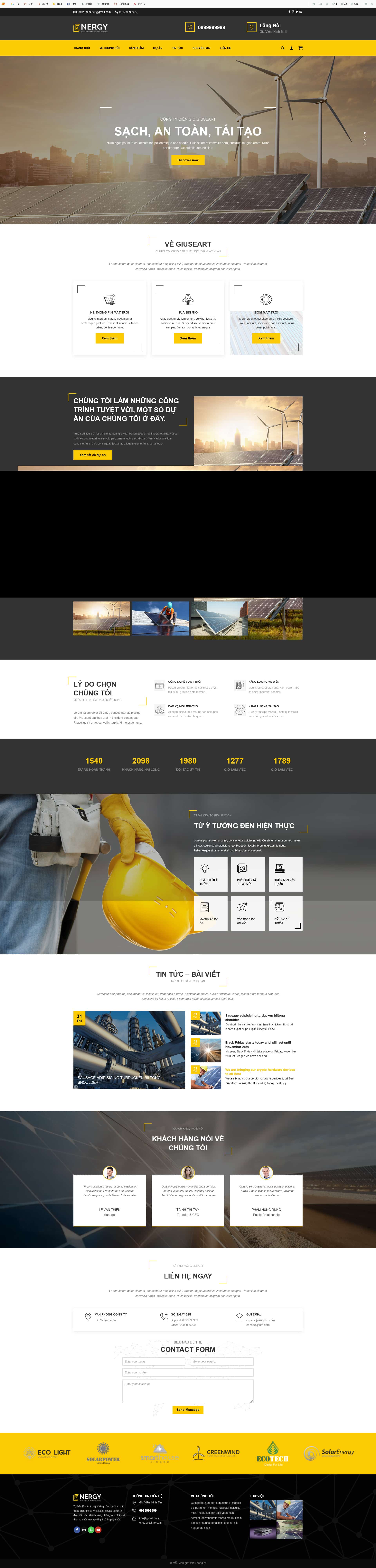 gioithieucongty2.mauthemewp.com Theme wordpress giới thiệu công ty năng lượng mặt trời