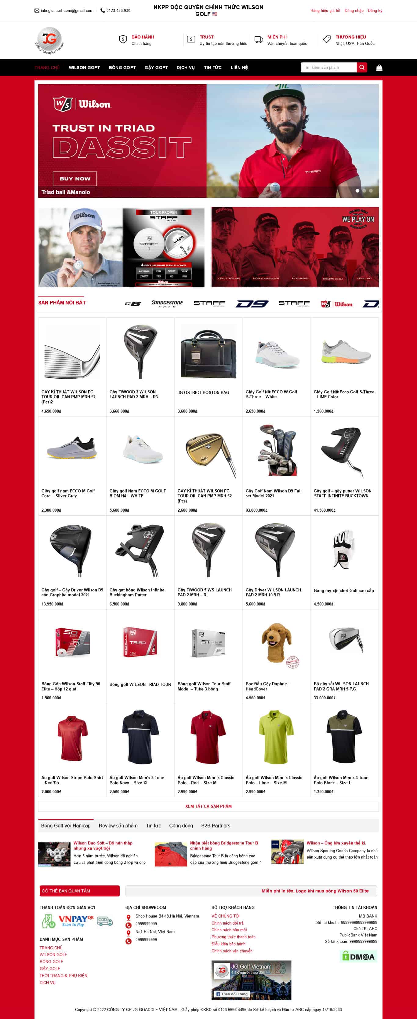 goft.mauthemewp.com Theme WordPress Bán Đồ Golf