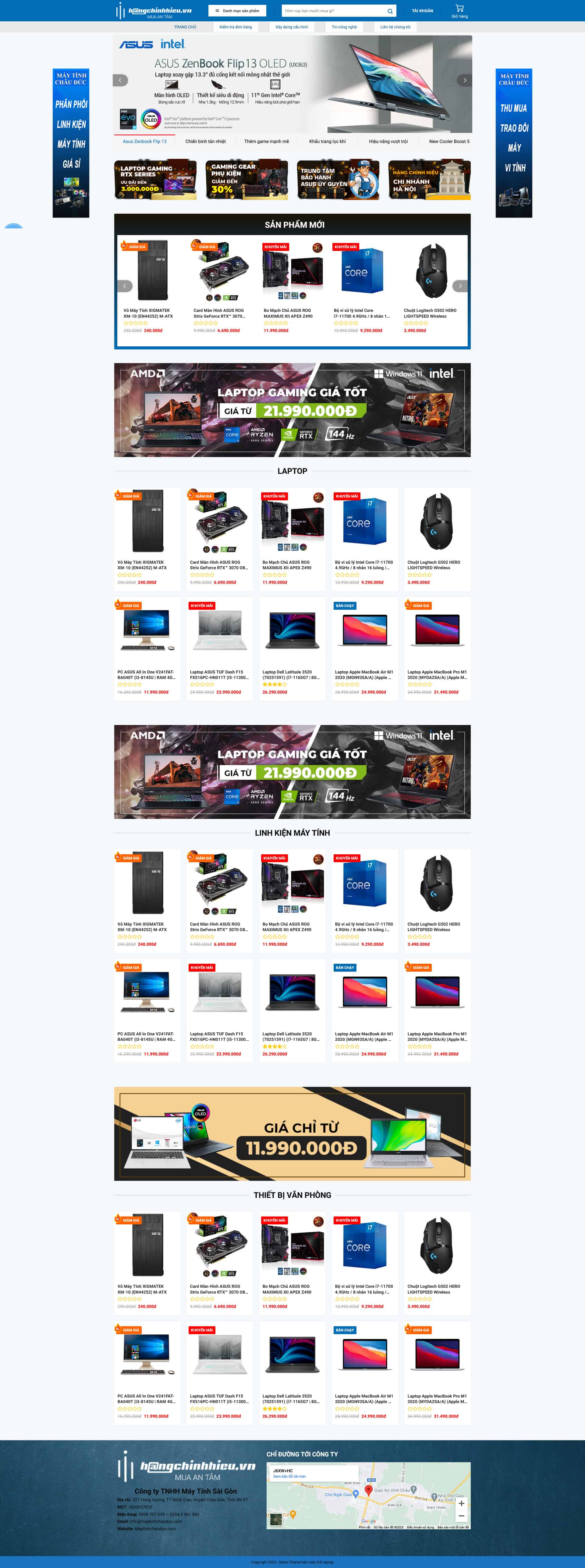 laptop.mauthemewp.com Theme wordpress bán laptop máy tính