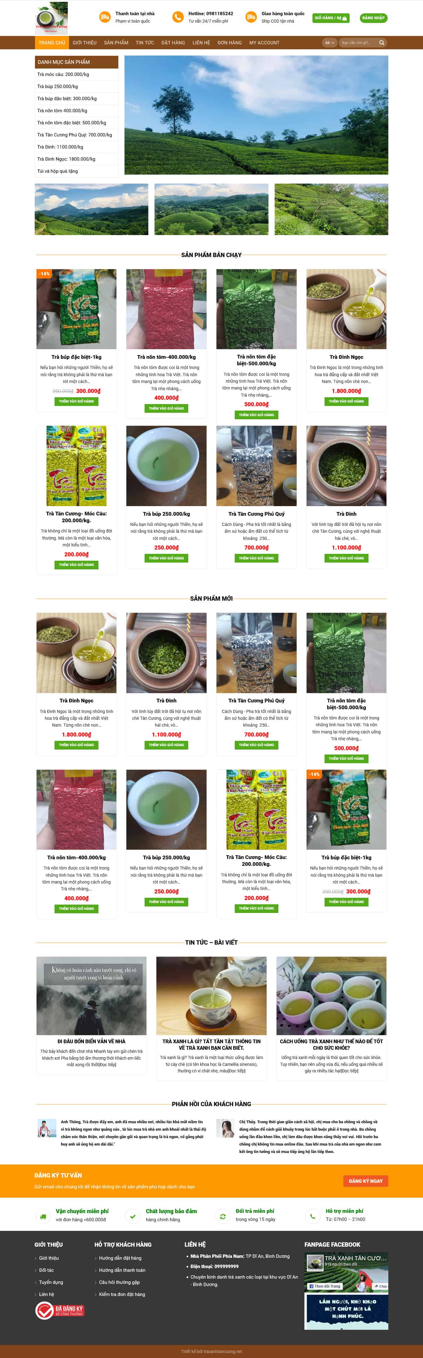 traxanh3.mauthemewp.com Theme wordpress bán trà xanh 3
