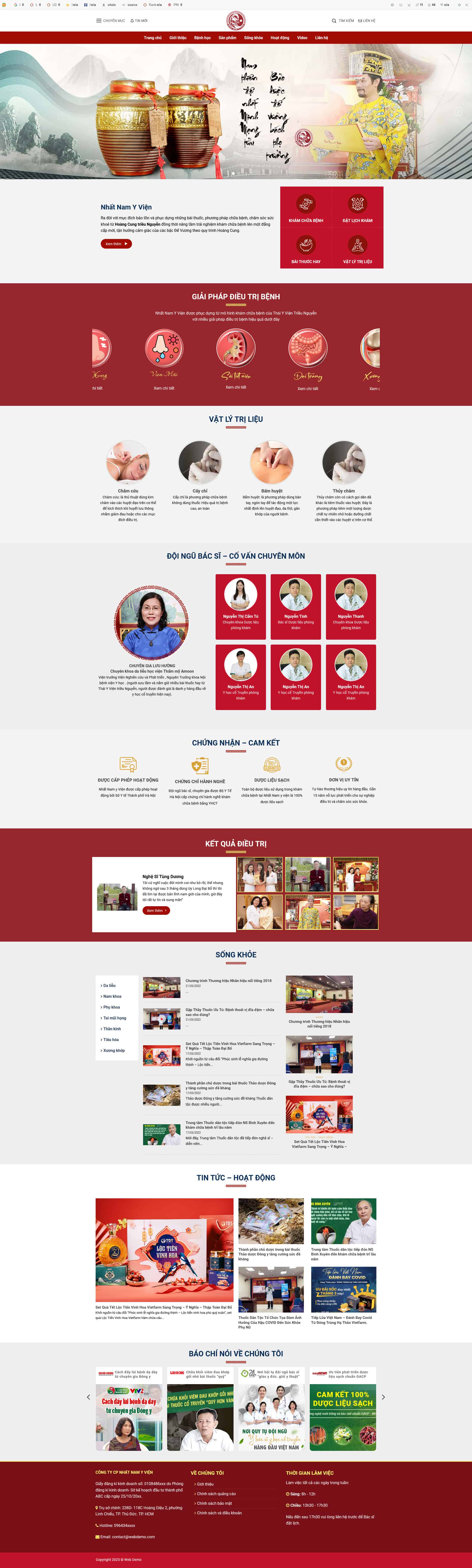 yhoccotruyen.mauthemewp.com Theme wordpress phòng khám y học cổ truyền