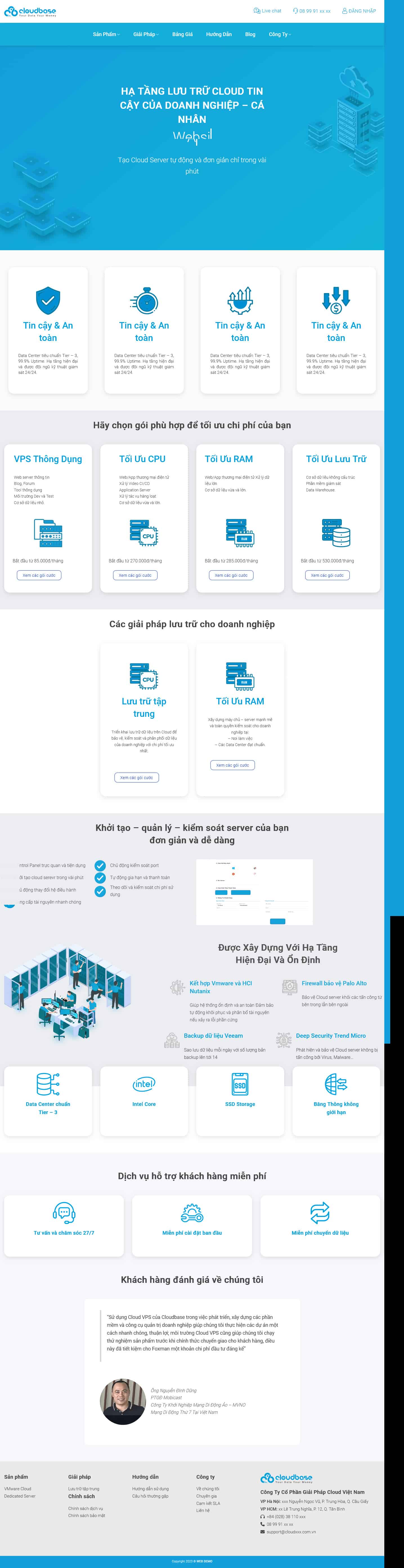 cloudbase.mauthemewp.com Theme wordpress bán hosting ,máy chủ vps