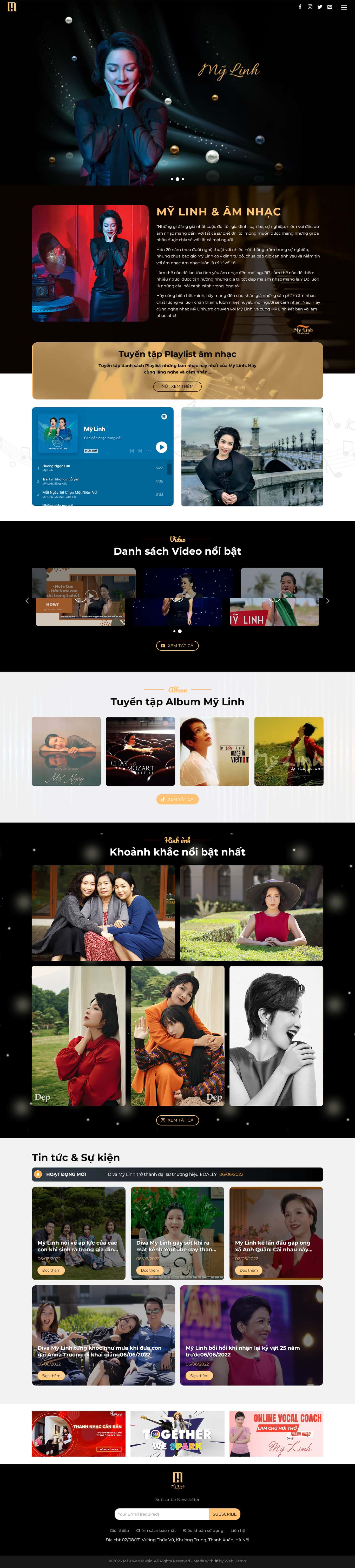 music.mauthemewp.com Theme wordpress giới thiệu ca sỹ